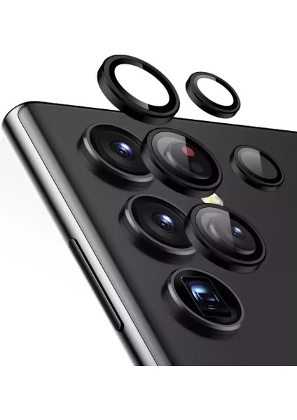 Samsung Galaxy S23 Ultra Kamera Lens Koruyucu (Siyah)