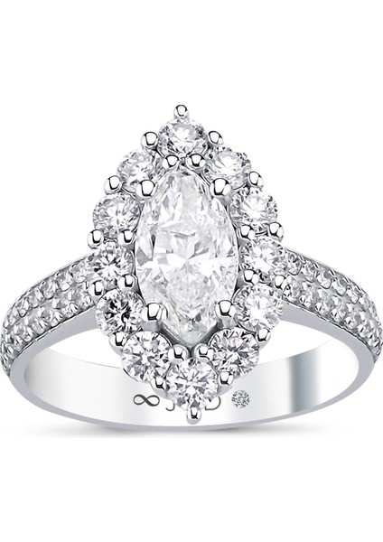 2.09 Ct F-G Si 4.42 gr 14 K Jwd Tasarım Yüzük