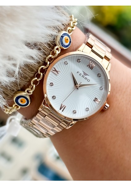 Marka Yeni Sezon Rose Renk, Çelik Kordon, Kutusunda Sade Model Kadın Kol Saati+Bileklik modelleri