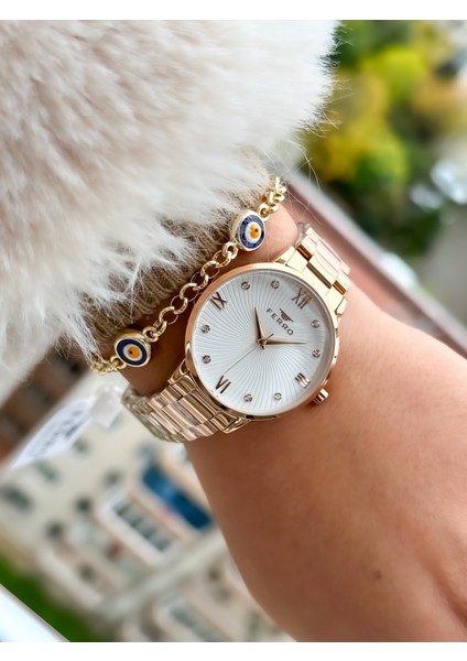 Marka Yeni Sezon Rose Renk, Çelik Kordon, Kutusunda Sade Model Kadın Kol Saati+Bileklik fırsatları