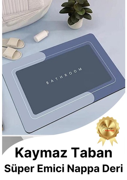 Sihirli Su Emici Kaymaz Tabanlı Kolay Temizlenir Dayanıklı Pürüzsüz Yumuşak Abdest Banyo Paspası