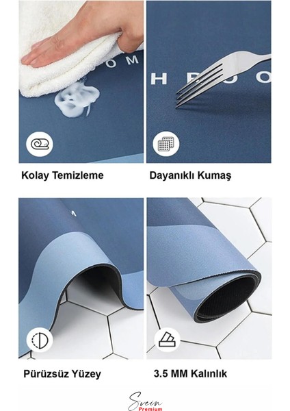 Sihirli Su Emici Kaymaz Tabanlı Kolay Temizlenir Dayanıklı Pürüzsüz Yumuşak Abdest Banyo Paspası modelleri