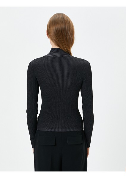 Yarım Balıkçı Yaka Kazak Fitilli Uzun Kollu Slim Fit fırsatları