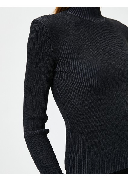 Yarım Balıkçı Yaka Kazak Fitilli Uzun Kollu Slim Fit indirimleri