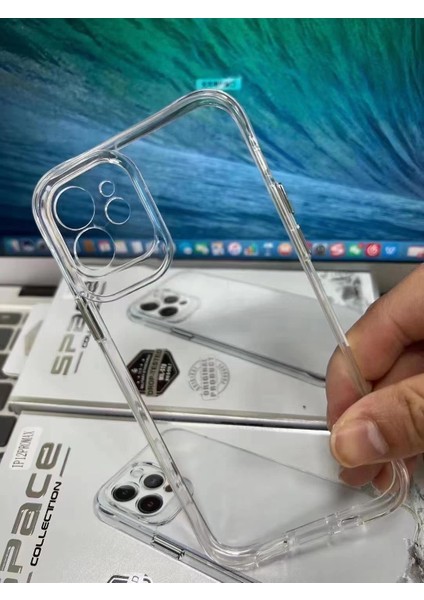 Apple iPhone 12 Pro Max Space 2 Şeffaf Kamera Korumalı Cep Telefonu Kılıfı