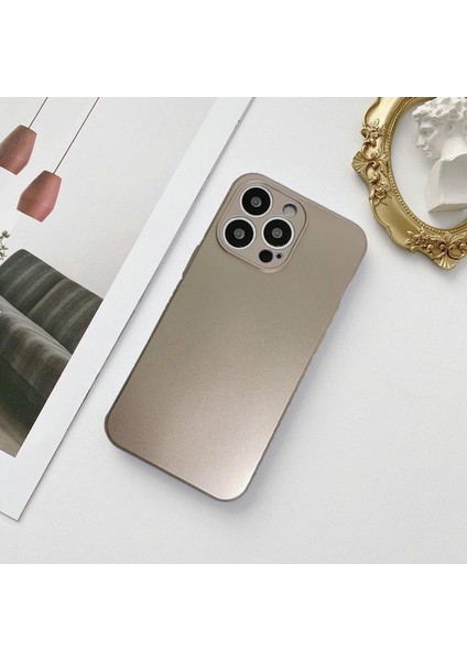 Iphone 11 Pro Max Metalic Renk Kamera Korumalı Kare Silikon Kılıf