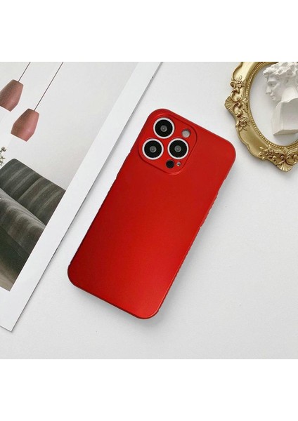 Iphone 11 Pro Max Metalic Renk Kamera Korumalı Kare Silikon Kılıf