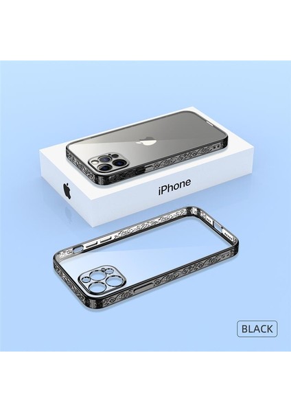 Apple iPhone 13 Pro Max Plating Kreatif Desenli Silikon Telefon Kılıfı