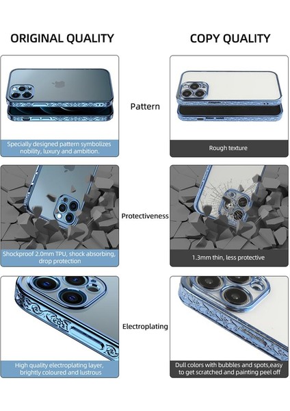 Apple iPhone 13 Pro Max Plating Kreatif Desenli Silikon Telefon Kılıfı