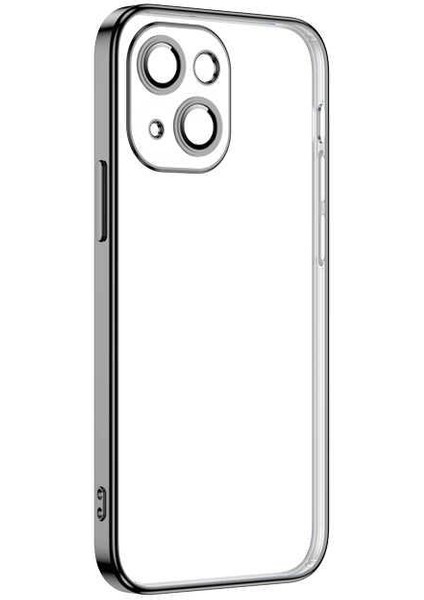 Aplle iPhone 11 Kamera Lens Korumalı Plating Kare Çerçeve Telefon Kılıfı Siyah