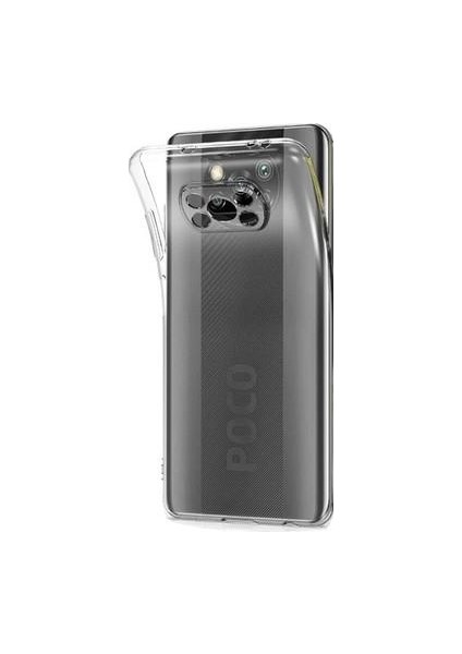 Xiaomi Poco X3 Kamera Korumalı Şeffaf Tıpalı Silikon Kılıf