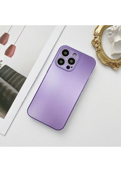 Apple iPhone 13 Pro Max Metalic Renk Kamera Korumalı Silikon Kılıf