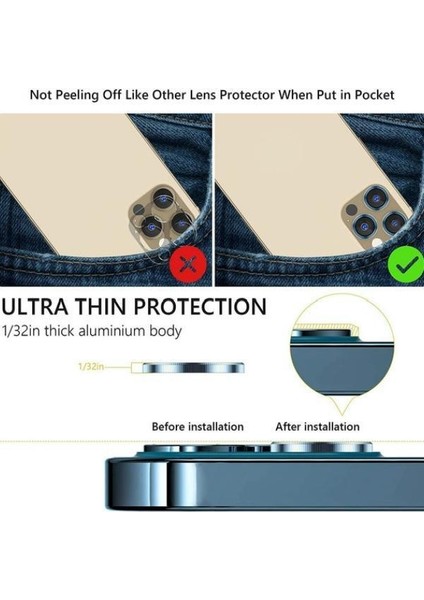 Apple iPhone 12 Pro Max Toz Geçirmez Temperli Kamera Lens Koruyucu modelleri