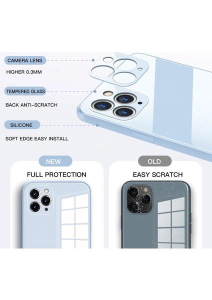 Apple iPhone 12 Parlak Cam Kamera Korumalı Telefon Kılıfı