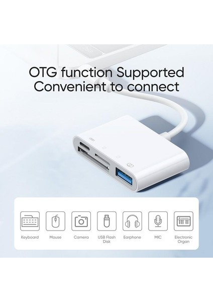 S-H142 Lightning - USB Otg Kart Okuyucu 4 In 1