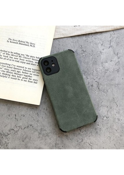 Apple iPhone 13 Köşe Korumalı Antik Deri Telefon Kılıfı
