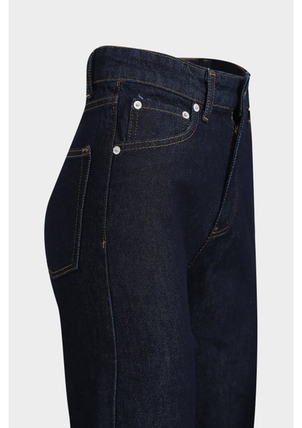 AÇELYAOKCU High Waist Straight Dark Blue Düz Paça Dikişsiz Jean modelleri