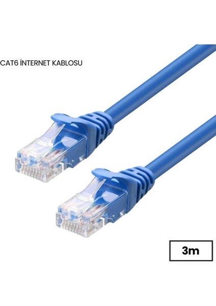 4611 Cat6 Internet Ethernet RJ45 Lan Kablosu 3 Metre