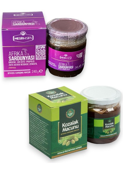 Mesri Şifa Afrika Sardunyası Macun 240 G+ Mesri Şifa Kozalak Macun 240 G
