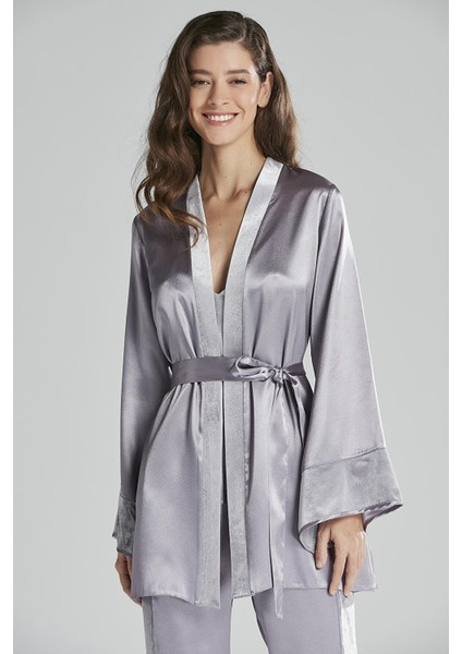 Kadın 2040 Kadife Saten 3'lü Pijama Takımı