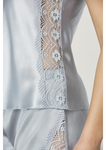 Kadın 438 Saten Dantelli Şort Babydoll Takım modelleri