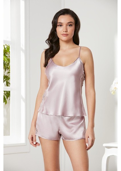 Kadın 438 Saten Dantelli Şort Babydoll Takım fiyatları