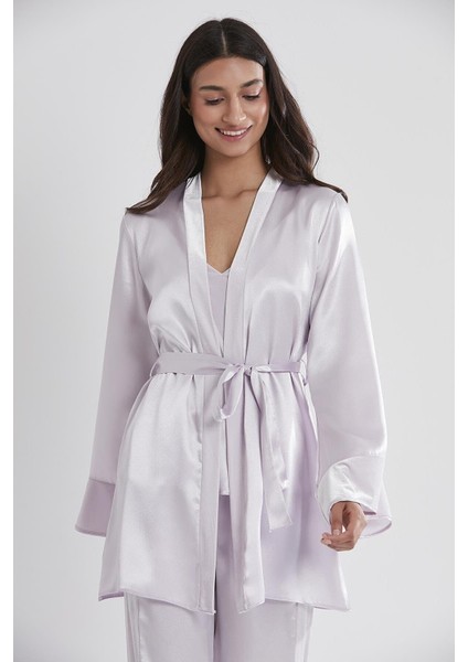 Kadın 2040 Kadife Saten 3'lü Pijama Takımı