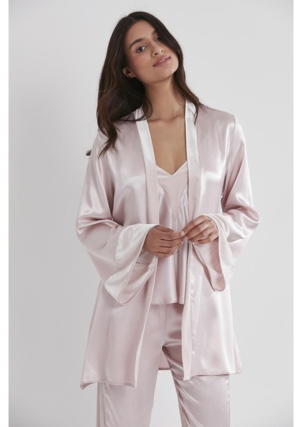 Kadın 2040 Kadife Saten 3'lü Pijama Takımı