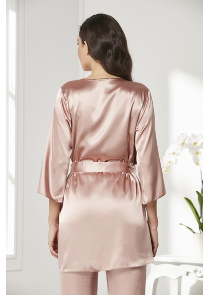 Kadın 2075 Saten Kuşaklı 3'lü Pijama Takım fırsatları