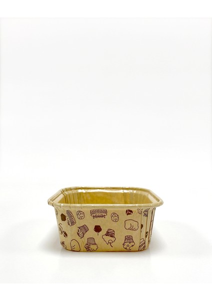 Muffin Kek Kapsülü Kare Kraft Desenli 50'li