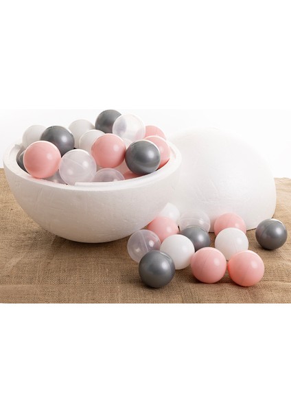 Pembe-Gümüş-Beyaz-Şeffaf Havuz Topları 50'li 7 cm