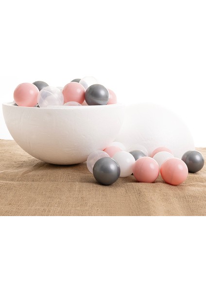 Pembe-Gümüş-Beyaz-Şeffaf Havuz Topları 50'li 7 cm