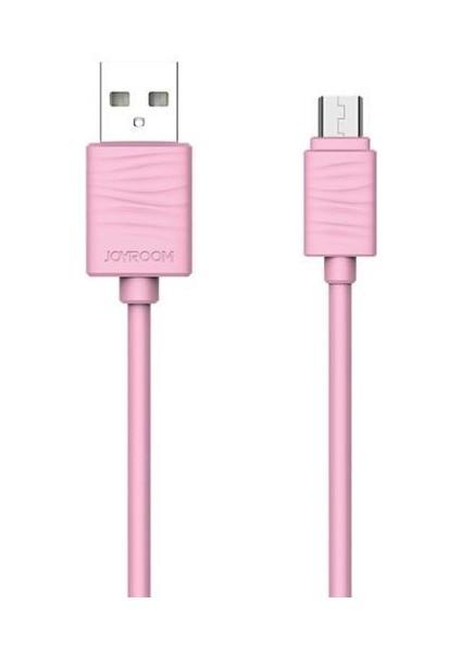JR-S118 Micro USB Hızlı Şarj ve Data Kablosu 1m Pembe