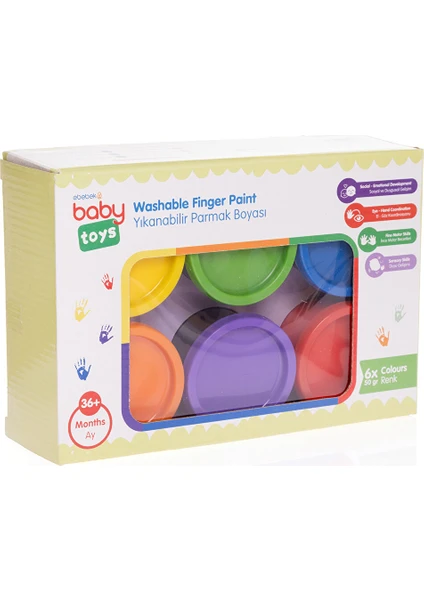 Baby Toys Parmak Boyası - 6 RENKX50 gr