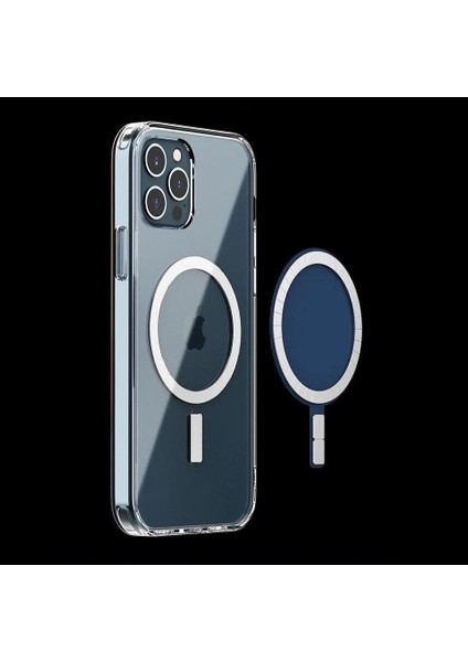 Apple iPhone 12 Pro Max Dayanıklı Manyetik Şeffaf Kılıf (Magsafe Uyumlu)