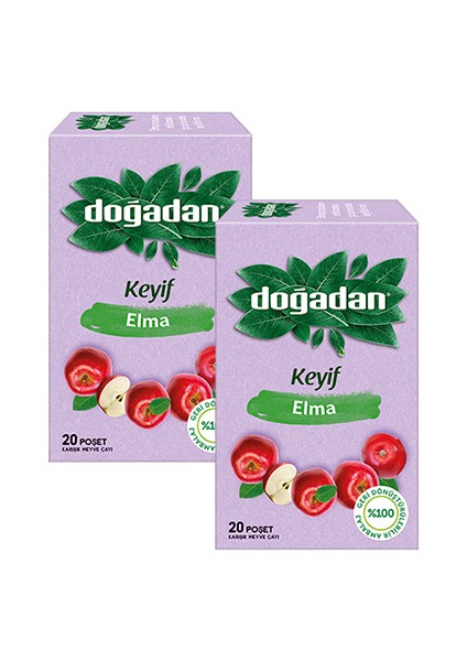 Elma Karışık Meyve Çayı 20'li Poşet x 2 Adet
