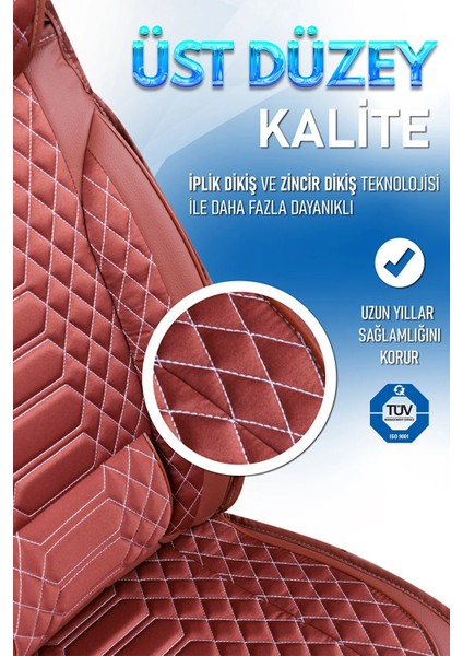 Kia Stonic Uyumlu Lüks Deri Oto Koltuk Kılıfı Ön-Arka Set Max Series (Tarçın) indirimleri