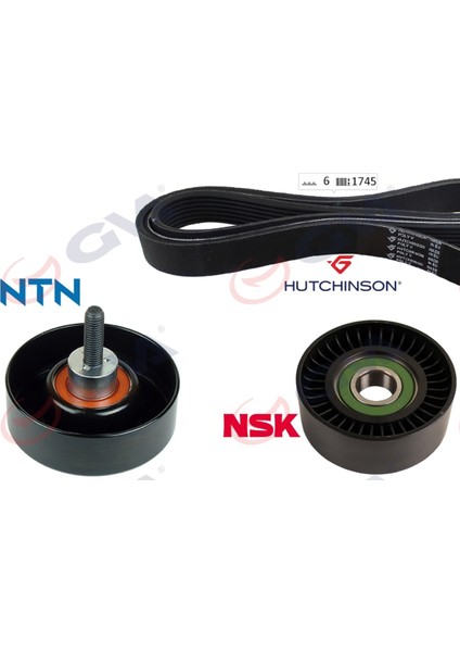 59A3310 Alternatör Gergi Kiti Tourneo Connect-Transit Connect 1.8di-Tdci 07- Klimalı 6PK1745 -59A3310