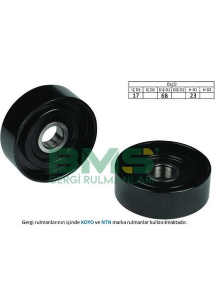 98 98 Alternatör V Kayış Gergi Rulmanı 17×68×23 Clıo I 1.4 Rapid 1.4