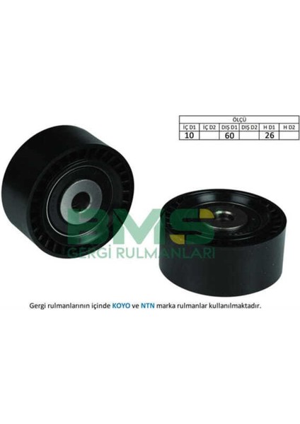 349 349 Alternatör V Kayış Gergi Rulmanı 10×60×26 Plastik Plastik Citroen C4 Xsara Peugeot 206 208 3