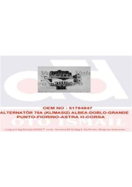 439506 Alternatör Lınea Doblo Idea Punto 1.3 Jtd 1.3d 1.3mtj 16V Uyumlu