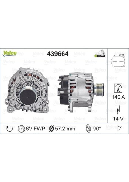 439664 Alternatör Golf Vı Polo Passat 1.6 Tdı 2.0 Tdı 1.6 140A Uyumlu