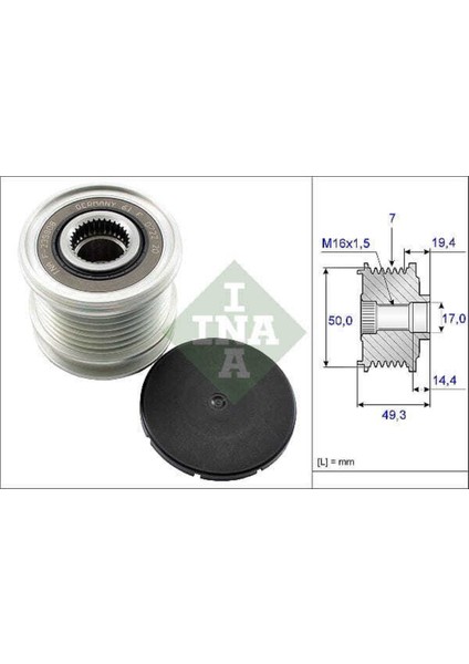 535014010 535014010 Alternatör Kasnağı Mercedes C300 320 350 CLS320 CLS350 E350 Sprinter 06- 01-06 2.8 Tdı