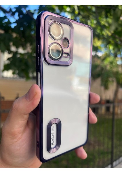 Xiaomi Redmi Note 12 Pro 5g Kamera Korumalı Şeffaf Logo Gösteren Kenarları Parlak Lüx Omega Kılıf modelleri