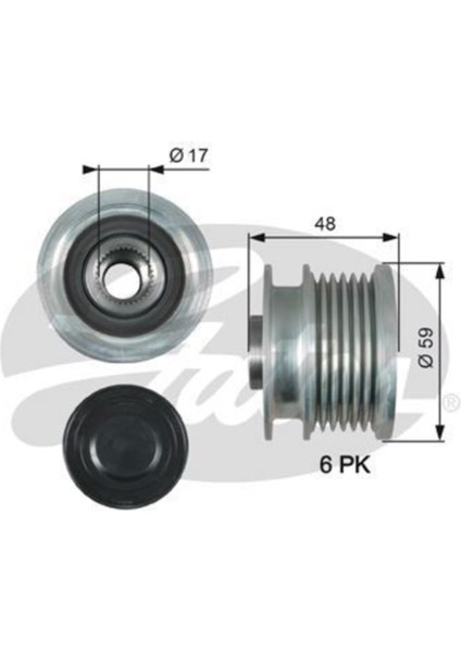 OAP7178 Alternator Kasnagı (Rulmanlı) Astra J Insıgnıa Zafıra Tourer C 2.0 Cdtı (6 Kanal)