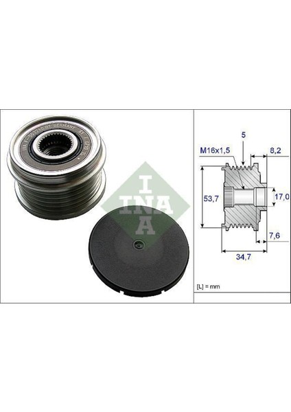 535021110 Alternatör Kasnagı Rulmanlı Corsa D Merıva B 1.4 10- 5 Kanal