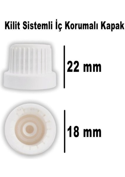 132’LI 50 ml Beyaz Kilit Kapaklı Söz Nişan Hediyelik Kolonya Koku Süs Cam Şişesi C1-1-149