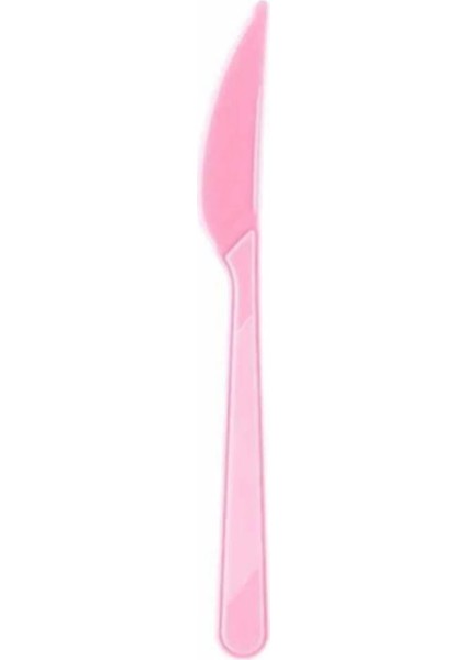 Plastik Bıçak Pembe Bıçak 25 Adet Kullan At Bıçak