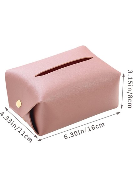 Pu Deri Dikdörtgen Kutu Mendil Tutucu, Oda Dekoratif Tutucu, 16CM×11CM×8CM,PEMBE (Yurt Dışından) modelleri