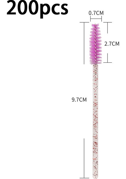 200 Adet Tek Kullanımlık Kristal Çubuk Kirpik Fırçası Makyaj Fırçası-Kristal Çubuk Tam Mor (Yurt Dışından)
